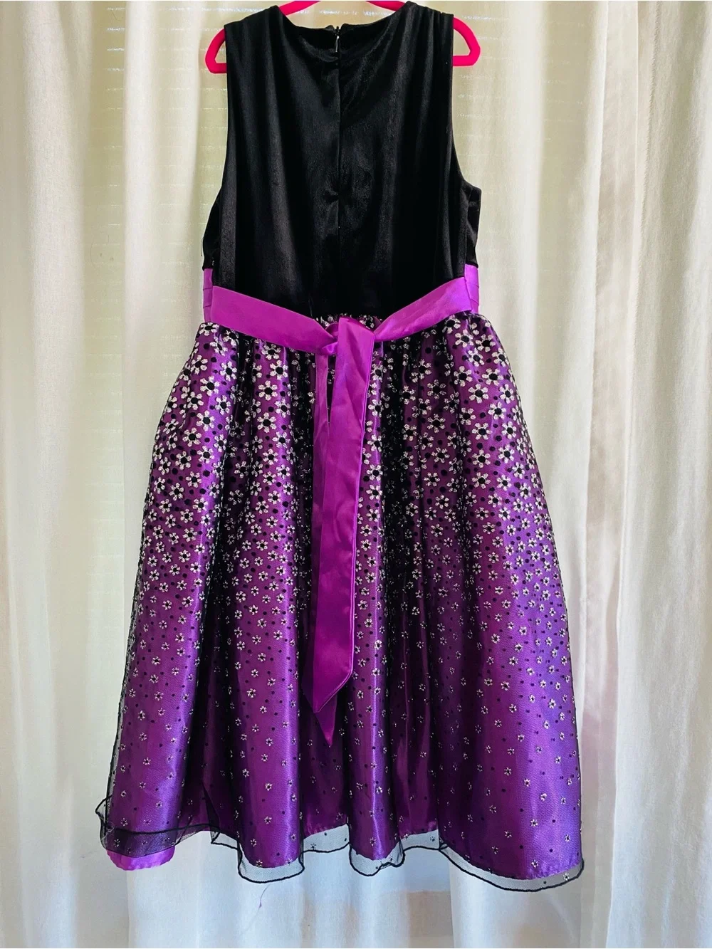 Black & purple floral dress